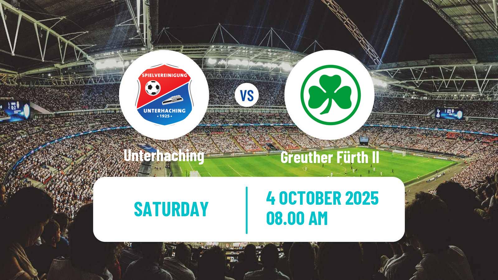 Soccer German Regionalliga Bayern Unterhaching - Greuther Fürth II