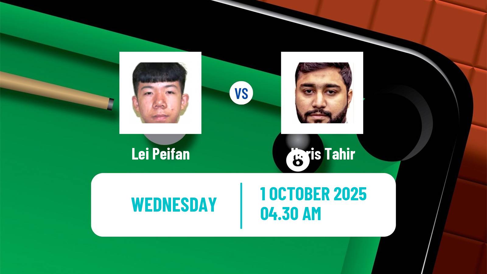 Snooker International Championship Lei Peifan - Haris Tahir
