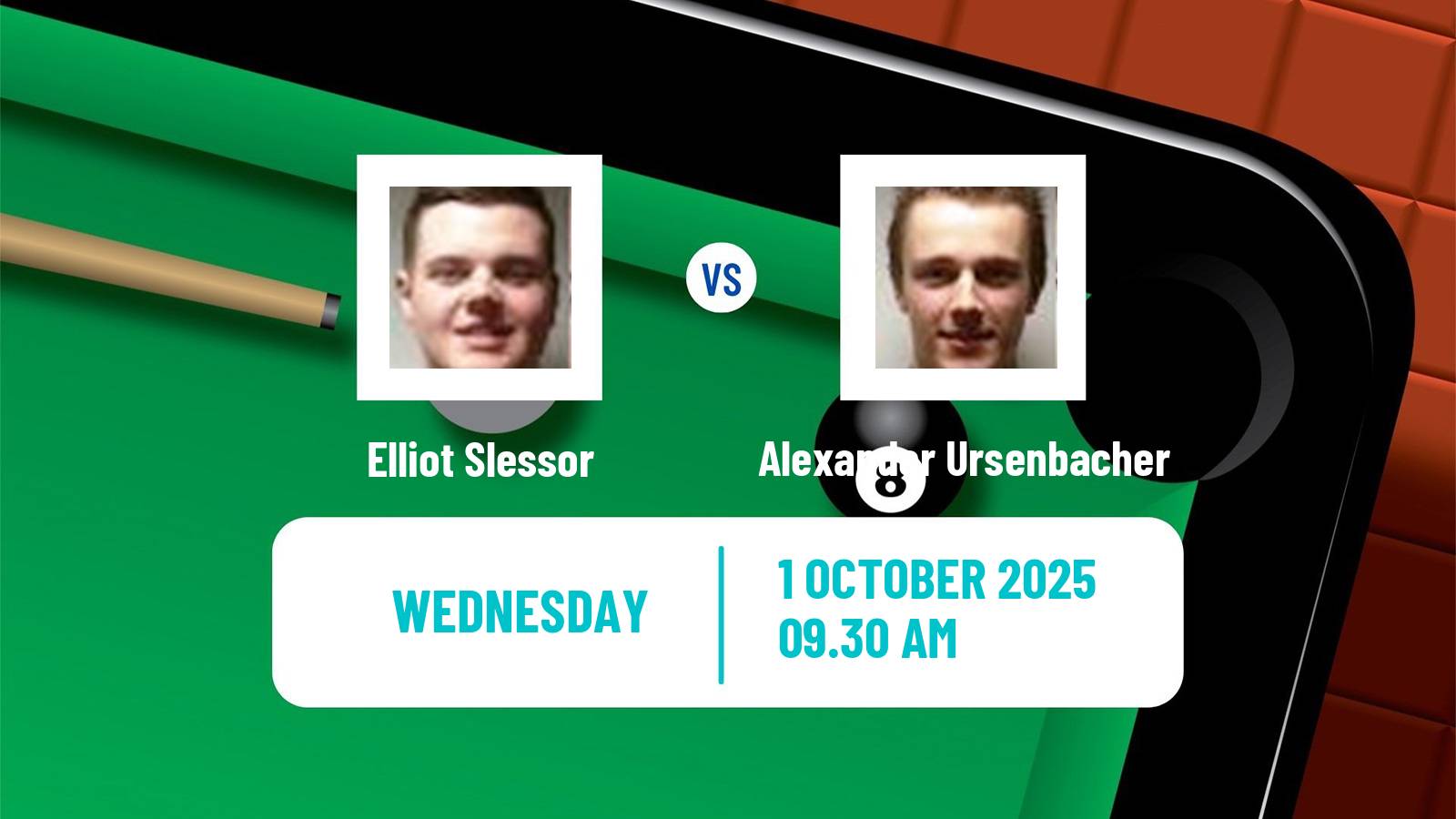 Snooker International Championship Elliot Slessor - Alexander Ursenbacher