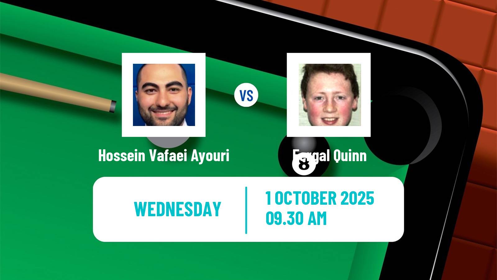 Snooker International Championship Hossein Vafaei Ayouri - Fergal Quinn
