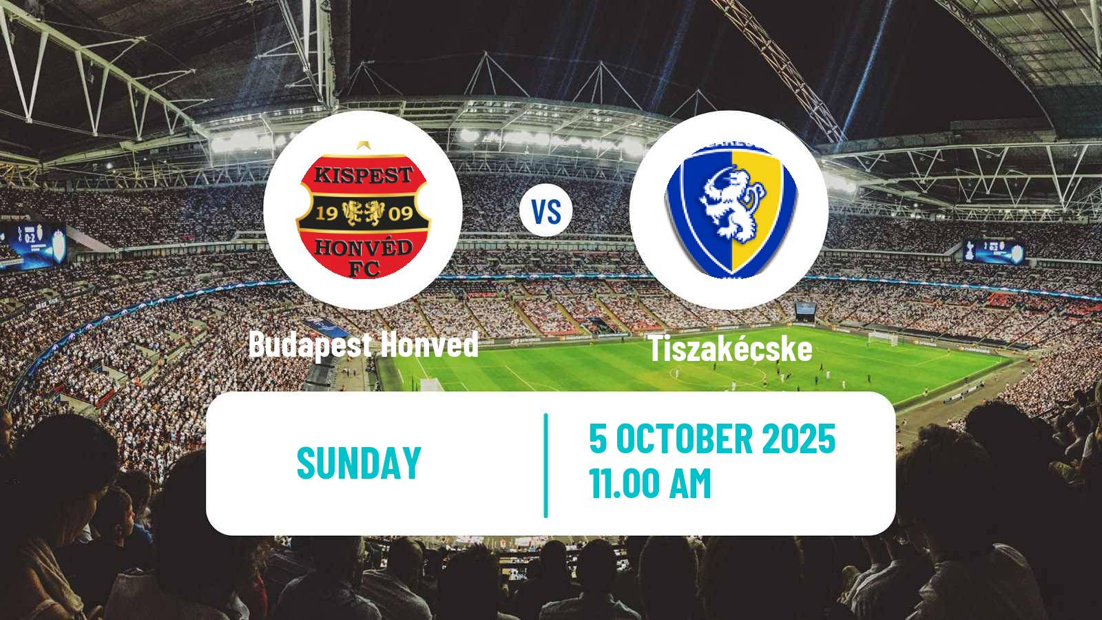 Soccer Hungarian NB II Budapest Honved - Tiszakécske