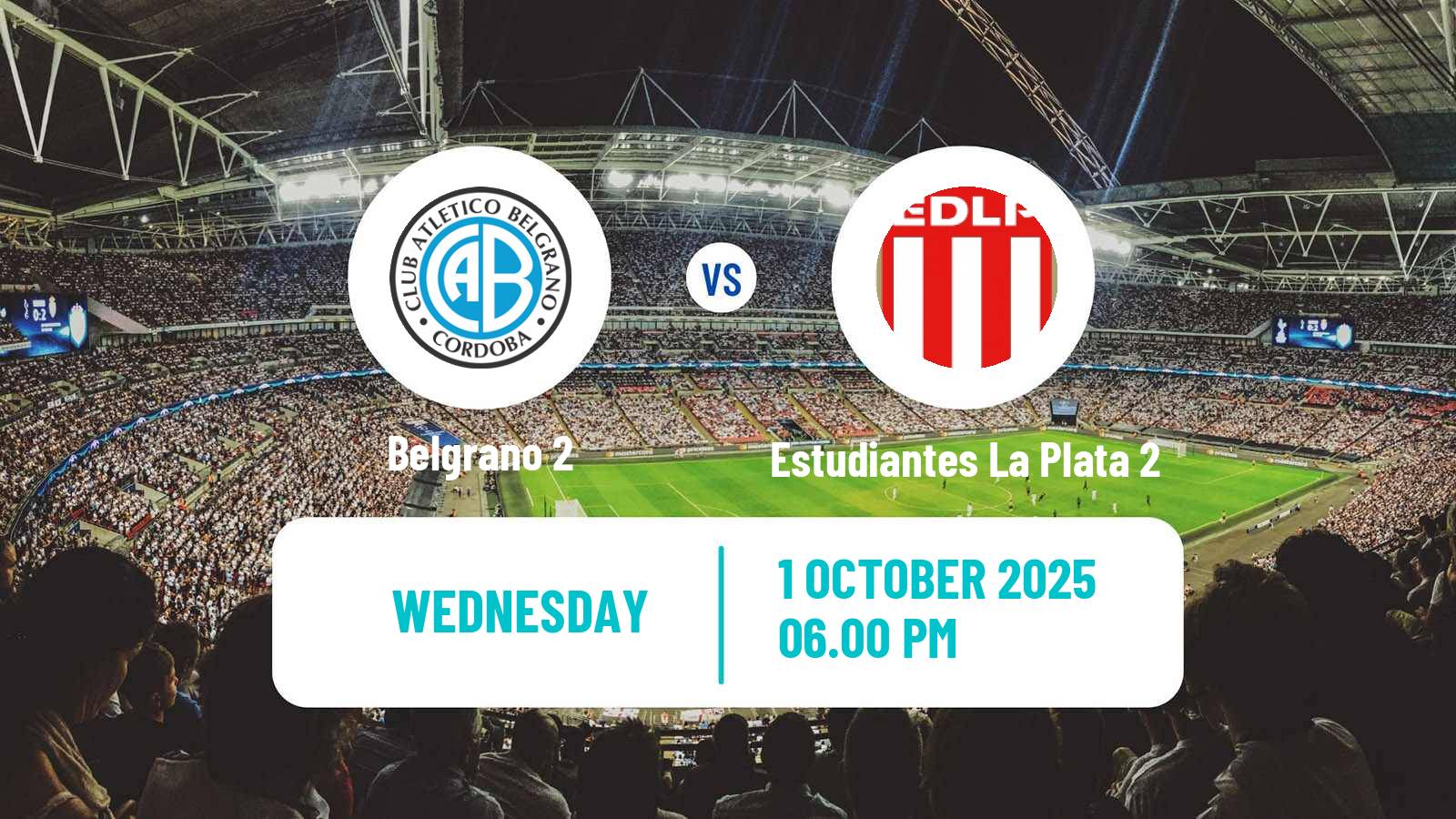 Soccer Argentinian Reserve League Belgrano 2 - Estudiantes La Plata 2