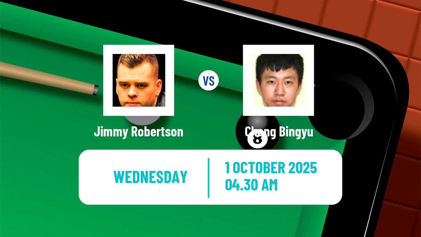 Snooker International Championship Jimmy Robertson - Chang Bingyu