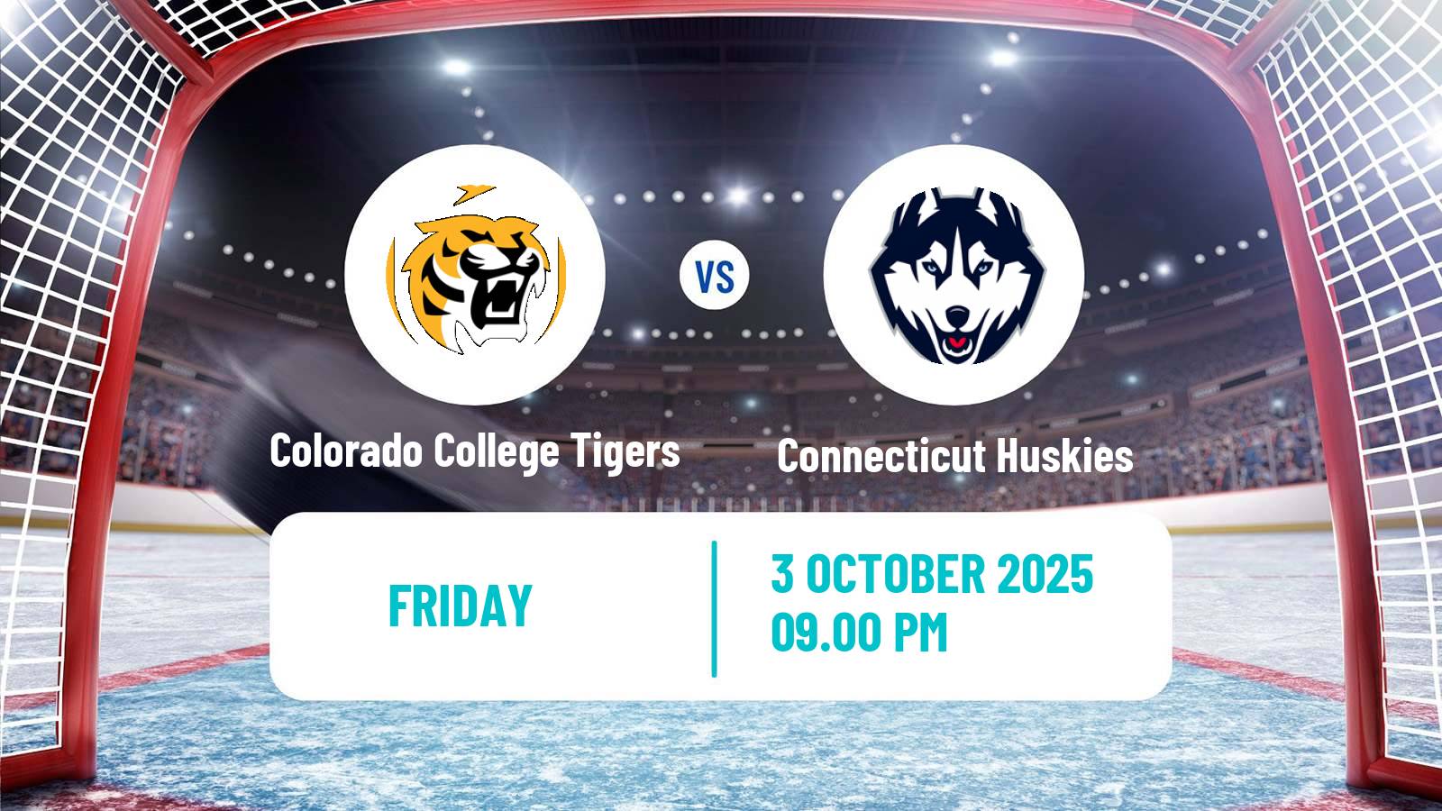 Hockey NCAA Hockey Colorado College Tigers - Connecticut Huskies