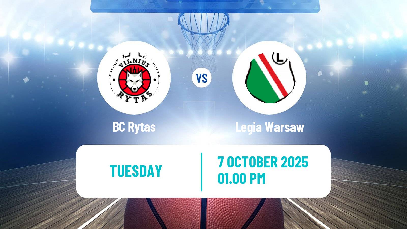 Basketball Champions League Basketball Rytas - Legia Warsaw