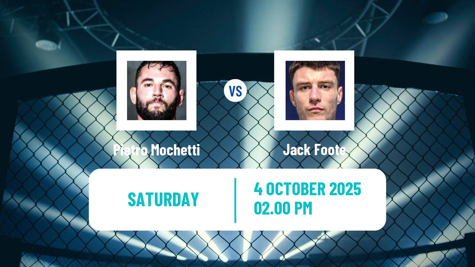 MMA Bantamweight Cage Warriors Men Pietro Mochetti - Jack Foote
