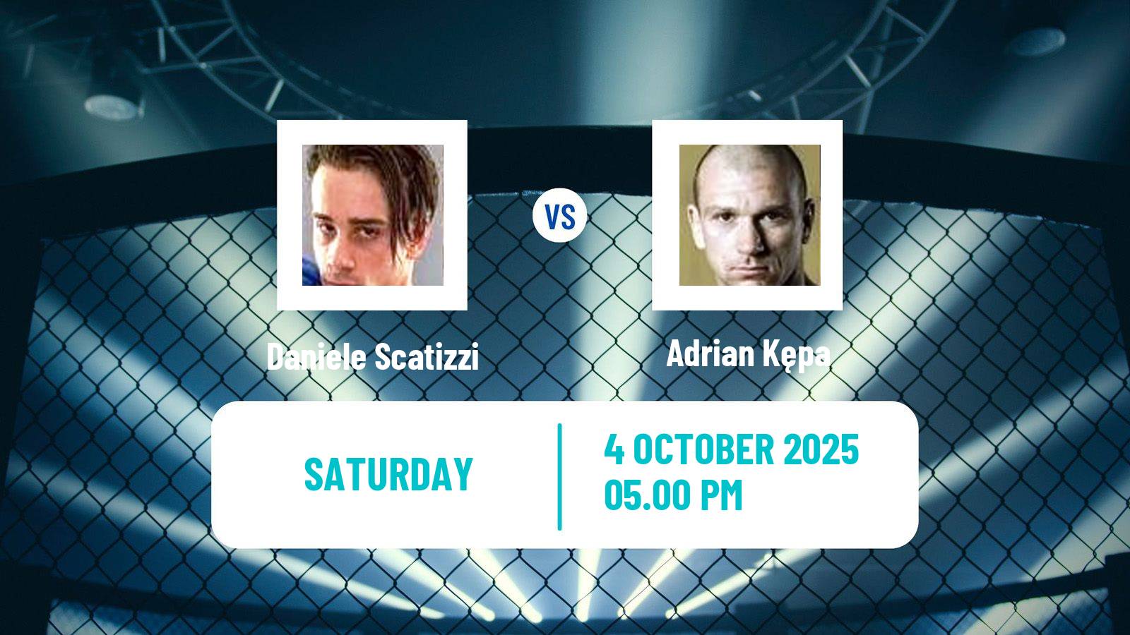 MMA Catchweight Cage Warriors Men Daniele Scatizzi - Adrian Kępa