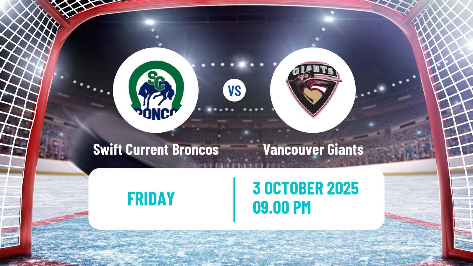 Hockey WHL Swift Current Broncos - Vancouver Giants