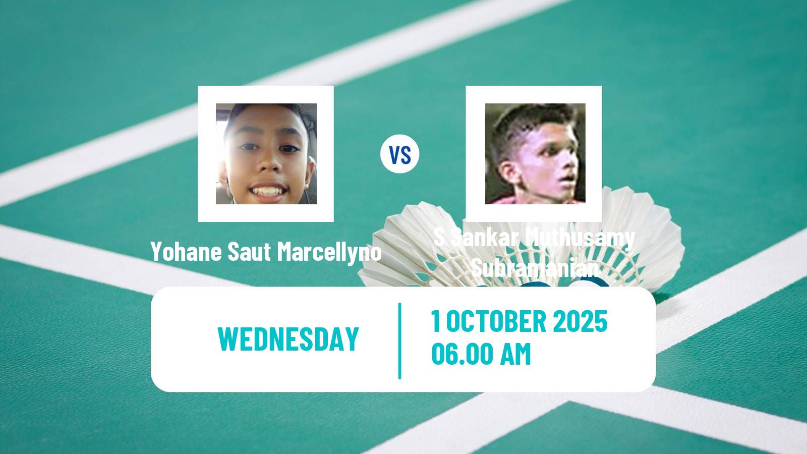 Badminton BWF World Tour Al Ain Masters Men Yohane Saut Marcellyno - S Sankar Muthusamy Subramanian