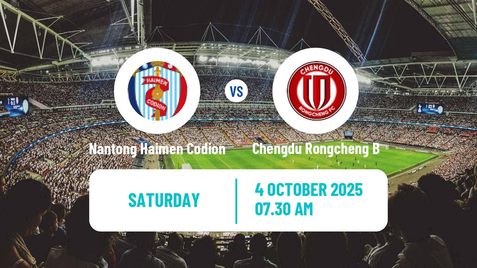 Soccer Chinese Yi League Nantong Haimen Codion - Chengdu Rongcheng B