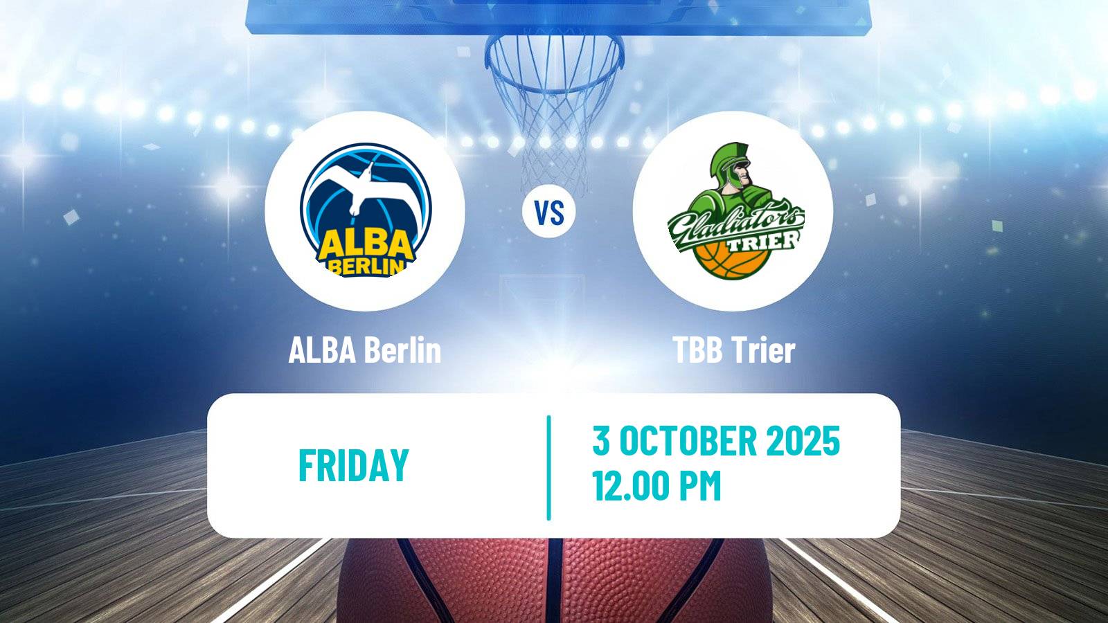 Basketball German BBL ALBA Berlin - Trier