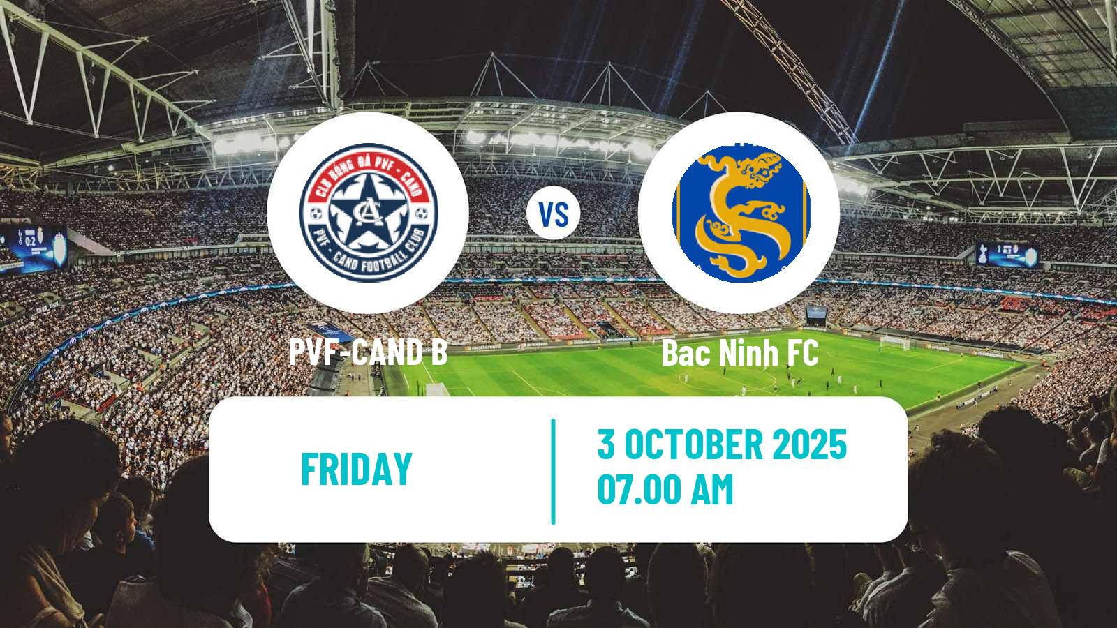 Soccer Vietnamese V League 2 PVF-CAND B - Bac Ninh