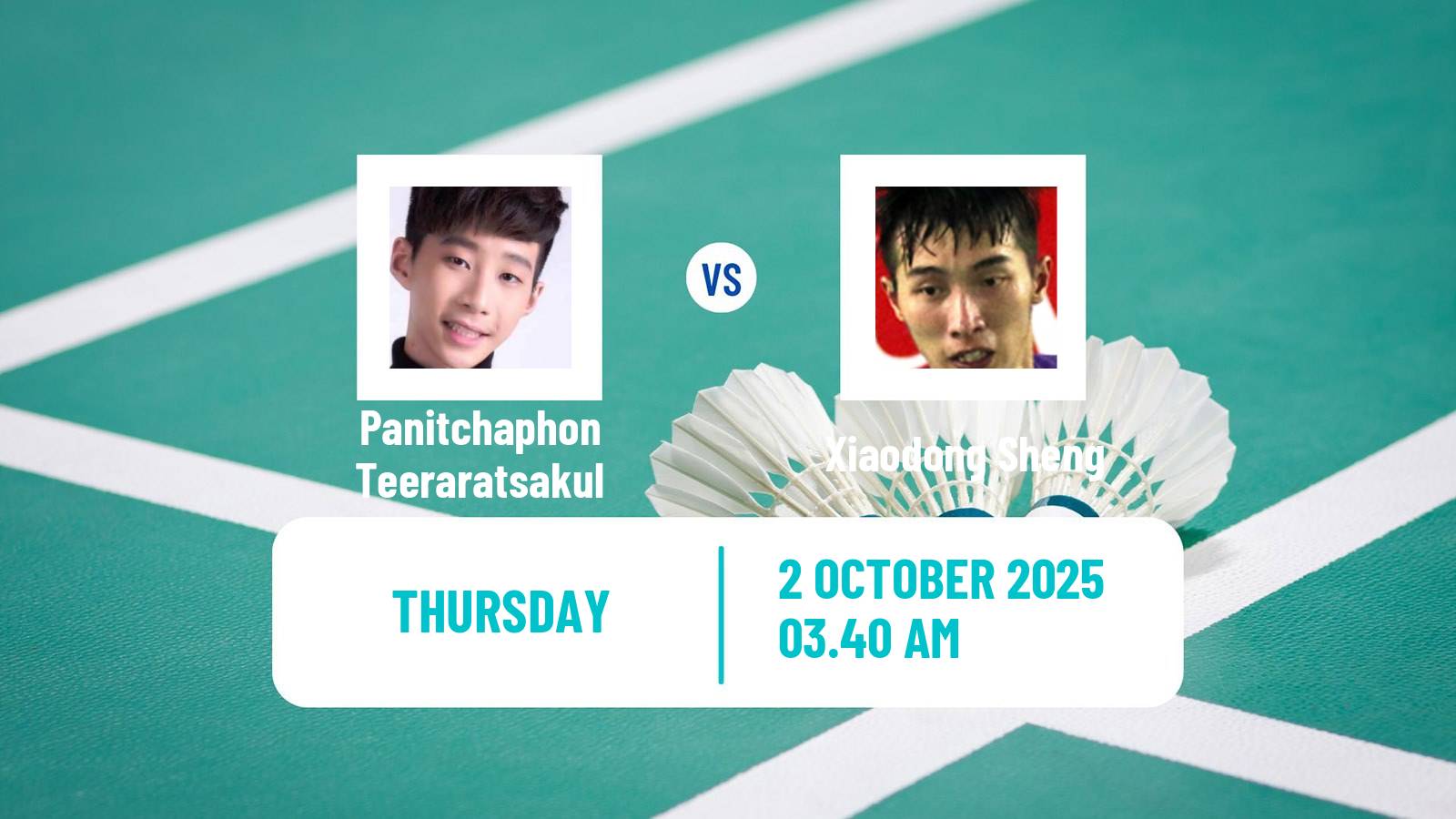 Badminton BWF World Tour Al Ain Masters Men Panitchaphon Teeraratsakul - Xiaodong Sheng