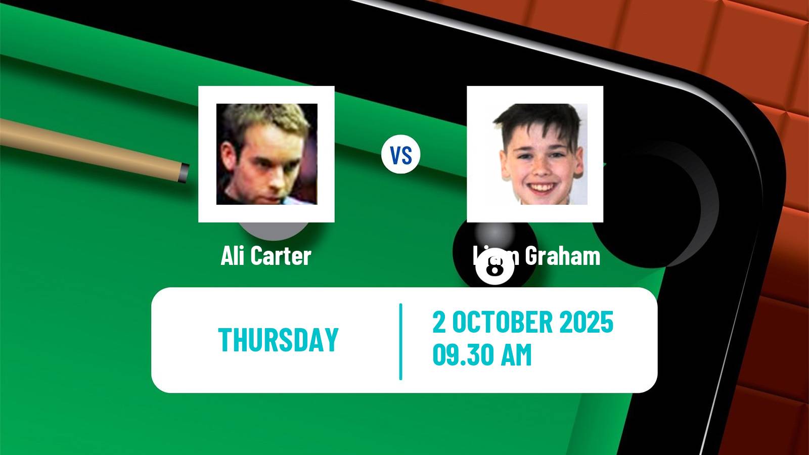 Snooker International Championship Ali Carter - Liam Graham
