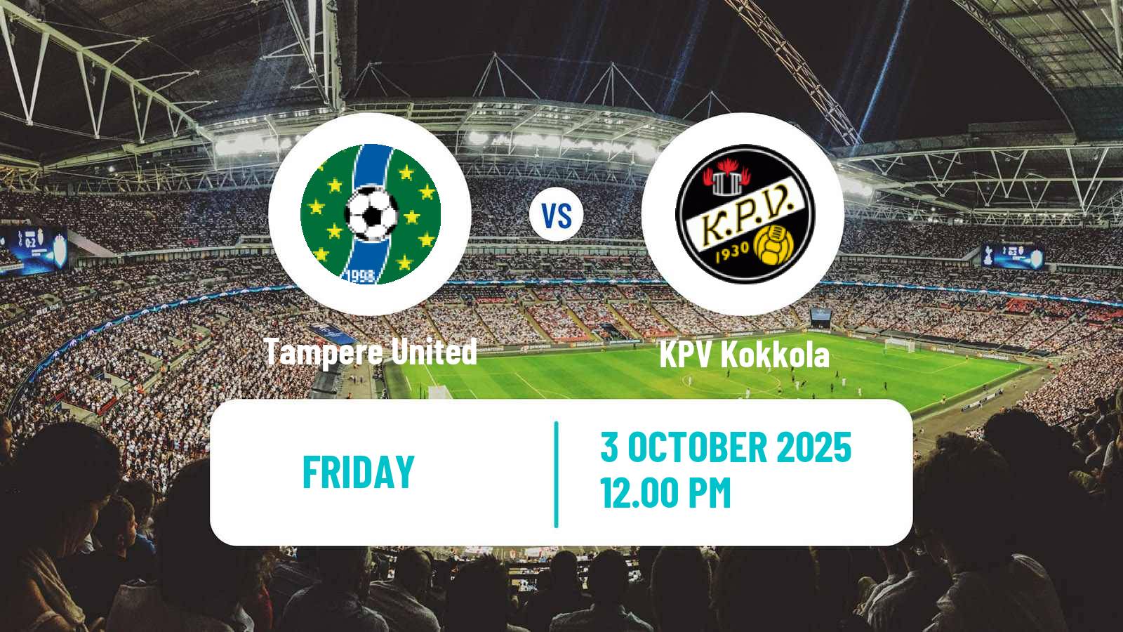 Soccer Finnish Ykkonen Tampere United - KPV Kokkola