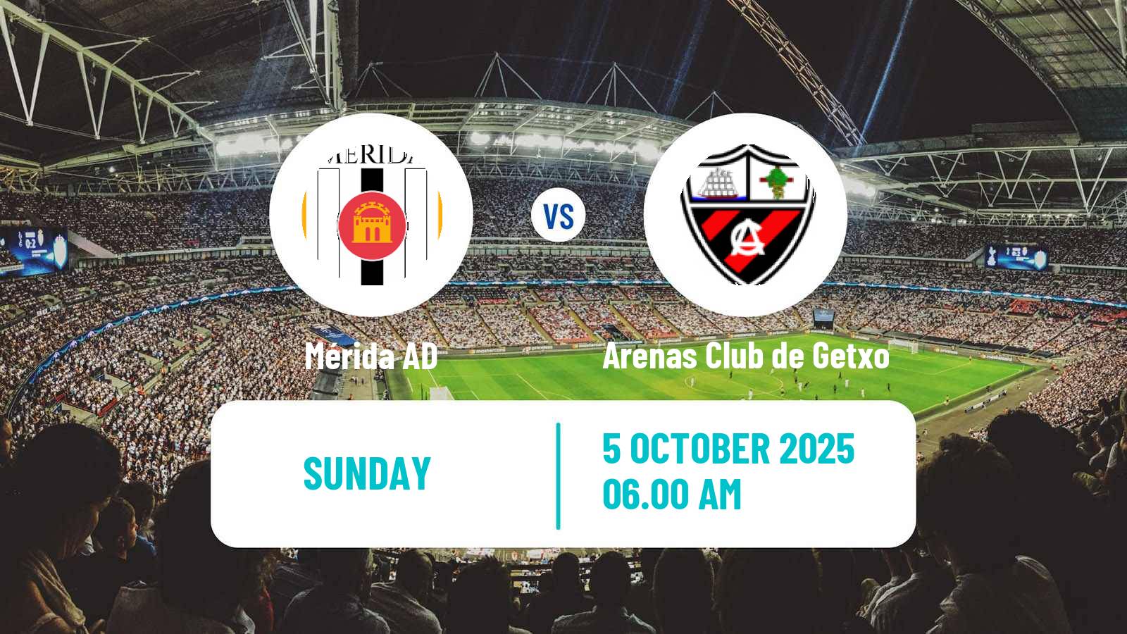 Soccer Spanish Primera RFEF Group 1 Mérida AD - Arenas Club de Getxo