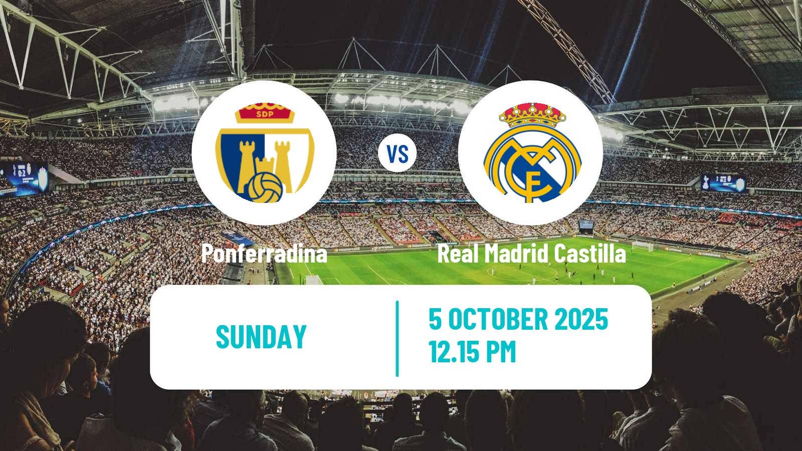 Soccer Spanish Primera RFEF Group 1 Ponferradina - Real Madrid Castilla