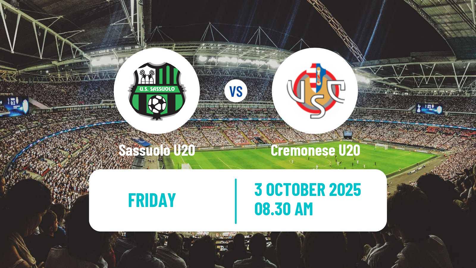 Soccer Italian Primavera 1 Sassuolo U20 - Cremonese U20