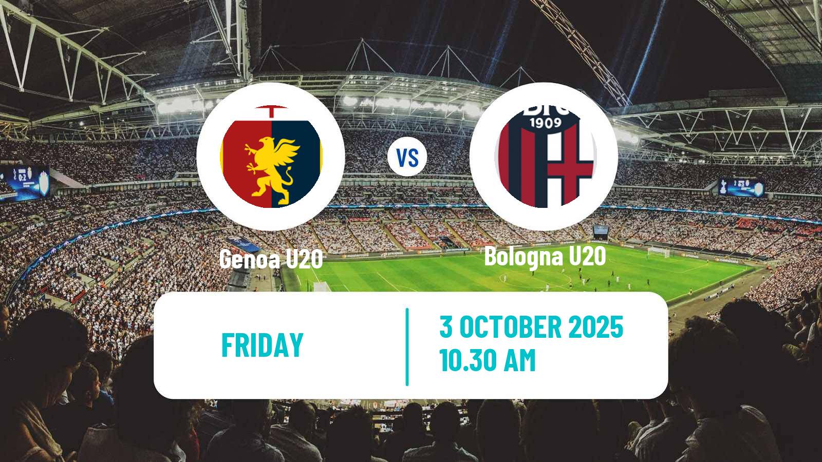 Soccer Italian Primavera 1 Genoa U20 - Bologna U20