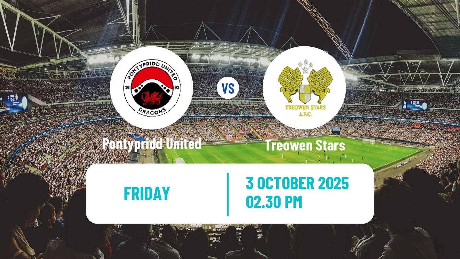 Soccer Welsh Cymru South Pontypridd United - Treowen Stars
