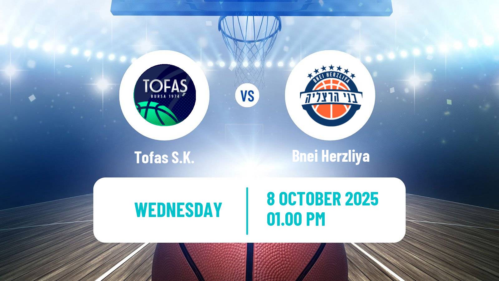 Basketball Champions League Basketball Tofaş - Bnei Herzliya
