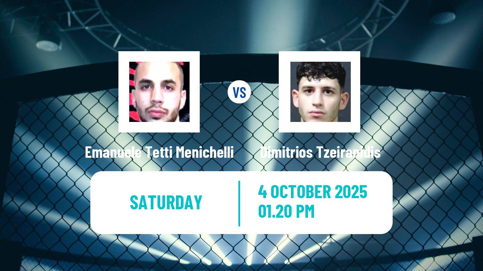 MMA Catchweight Cage Warriors Men Emanuele Tetti Menichelli - Dimitrios Tzeiranidis