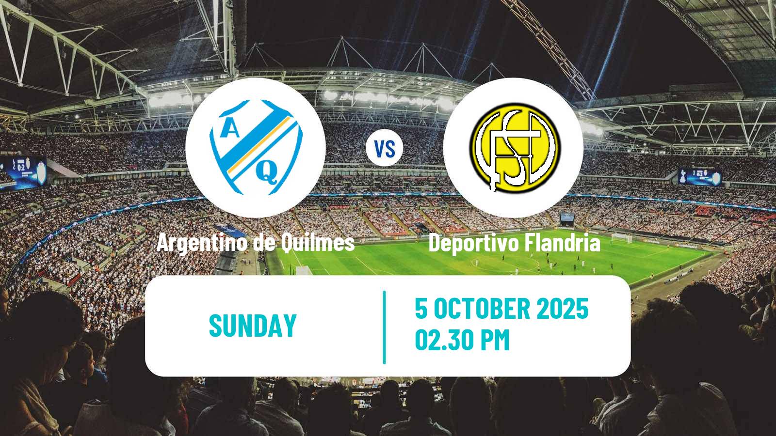 Soccer Argentinian Primera B Argentino de Quilmes - Deportivo Flandria
