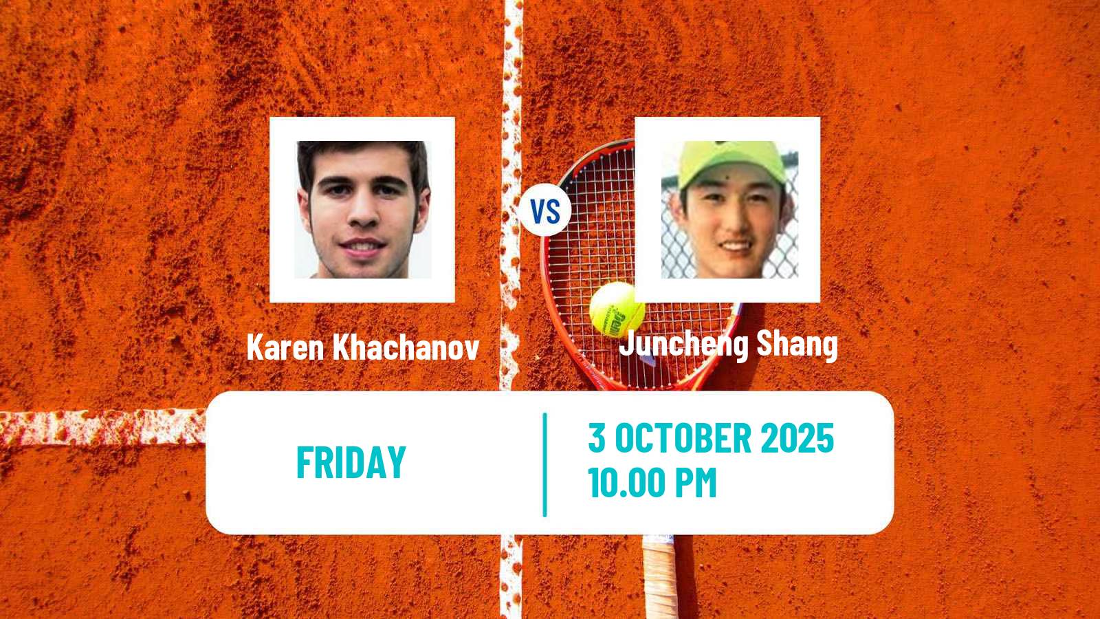 Tennis ATP Shanghai Karen Khachanov - Juncheng Shang
