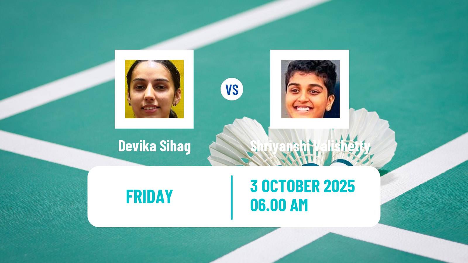Badminton BWF World Tour Al Ain Masters Women Devika Sihag - Shriyanshi Valishetty