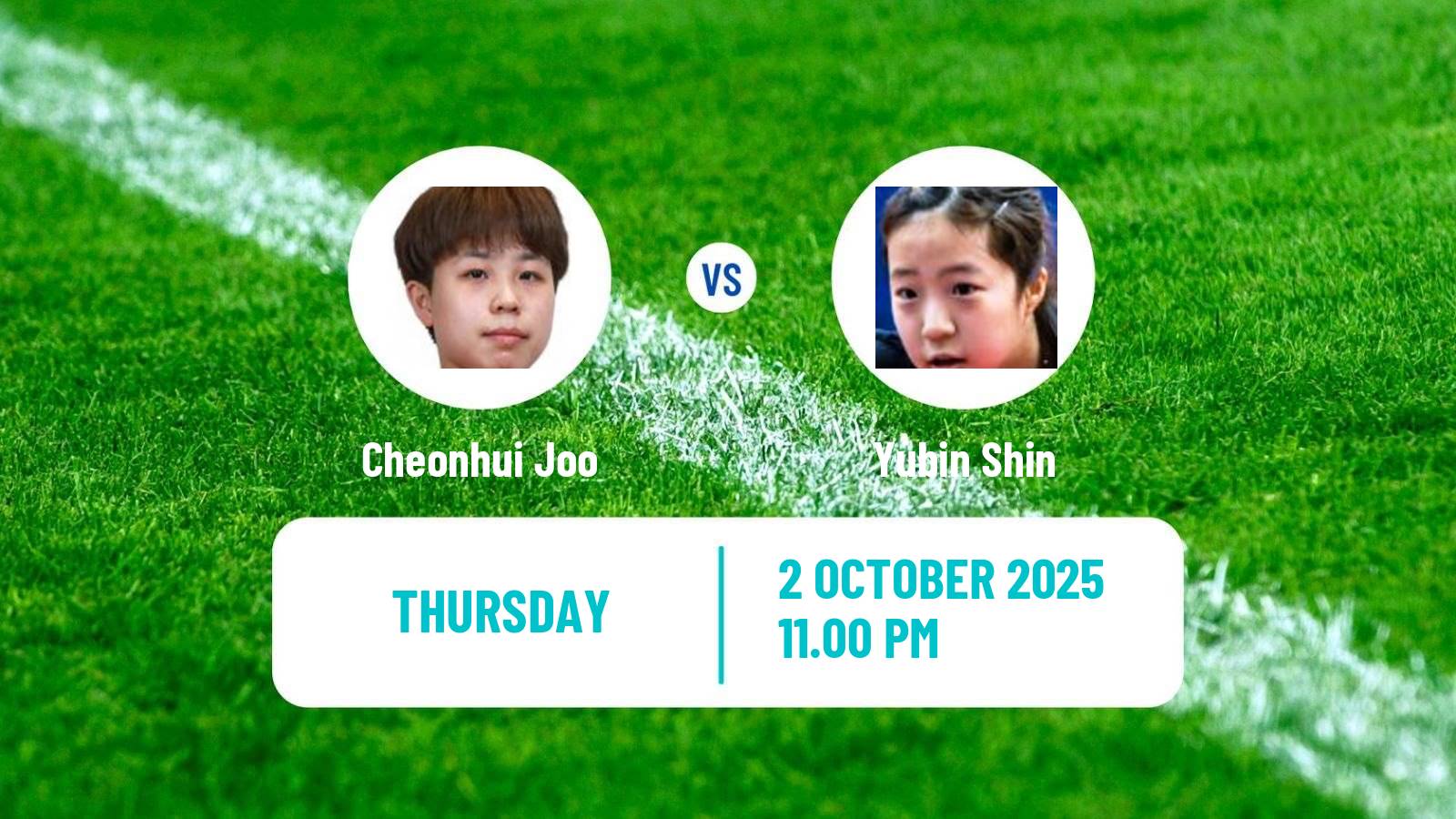 Table tennis China Smash Women Cheonhui Joo - Yubin Shin