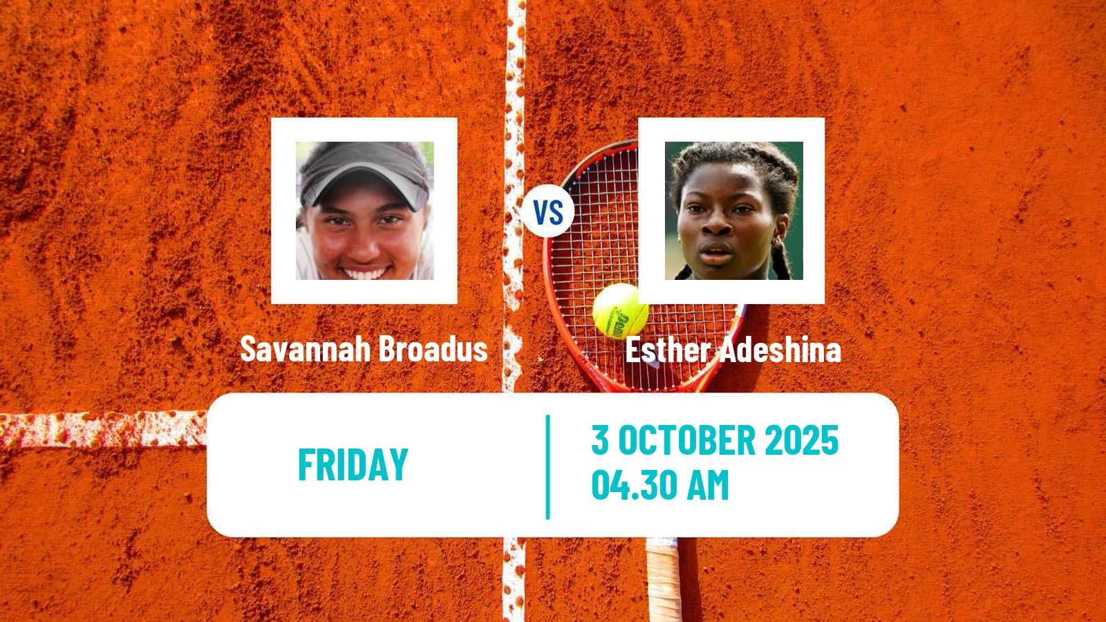 Tennis ITF W15 Kayseri 11 Women Savannah Broadus - Esther Adeshina