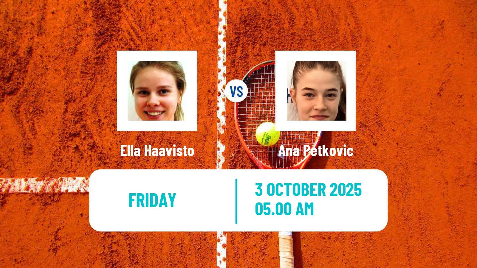 Tennis ITF W15 Sibenik Women Ella Haavisto - Ana Petkovic
