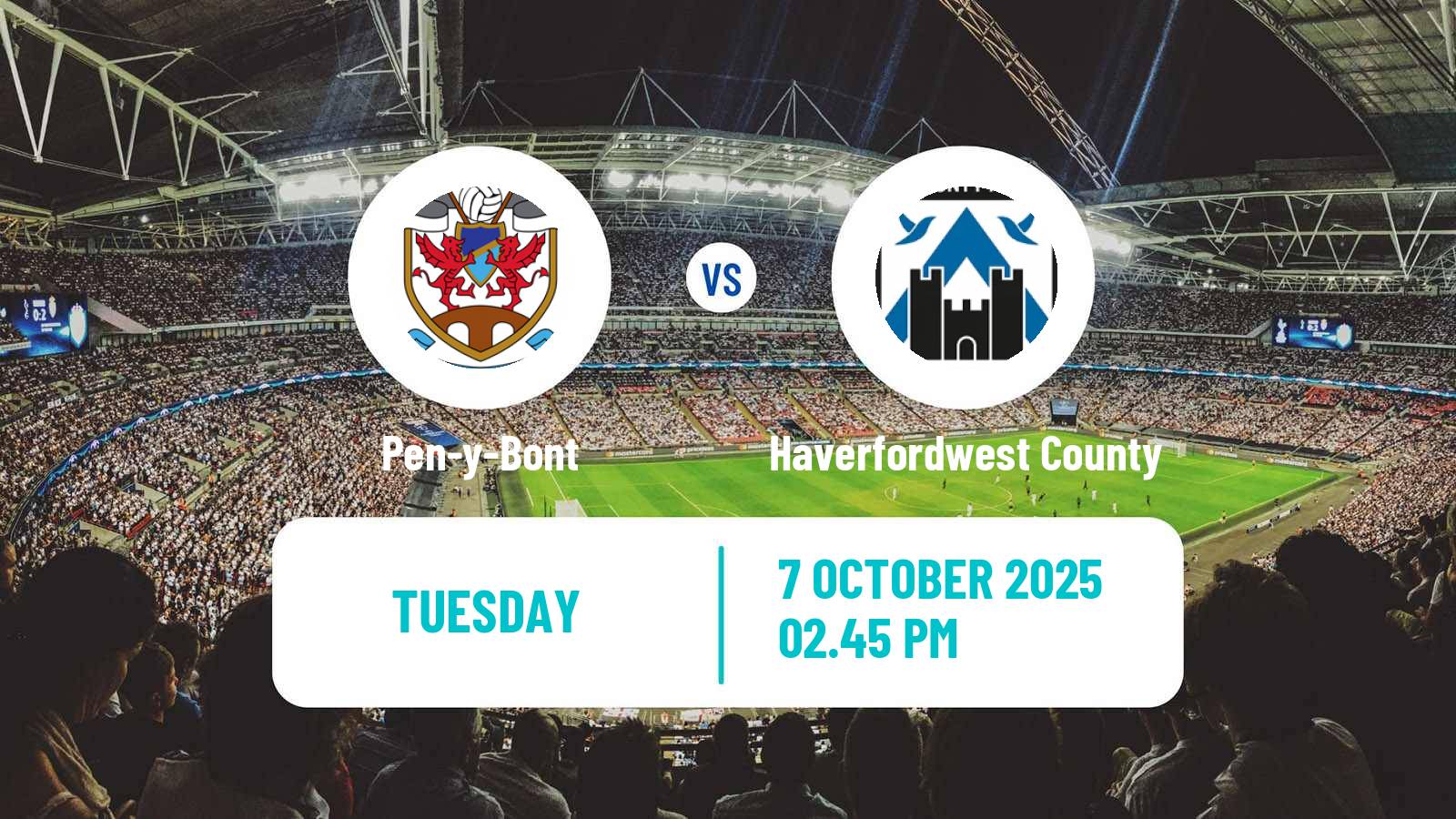 Soccer Welsh Cymru Premier Pen-y-Bont - Haverfordwest County
