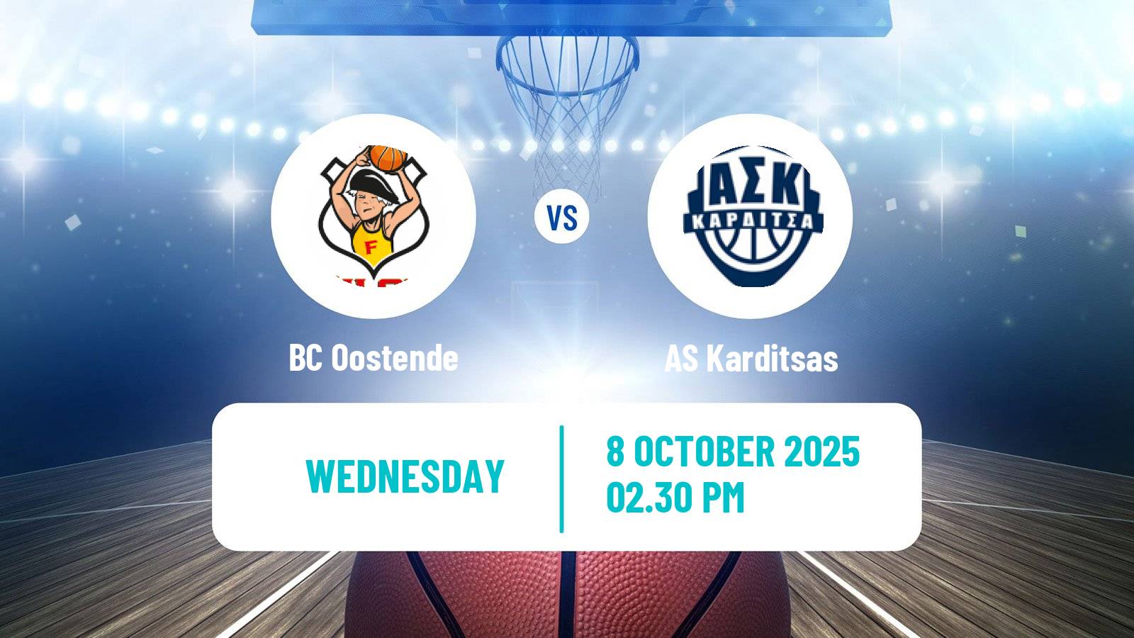 Basketball Champions League Basketball Oostende - Karditsas