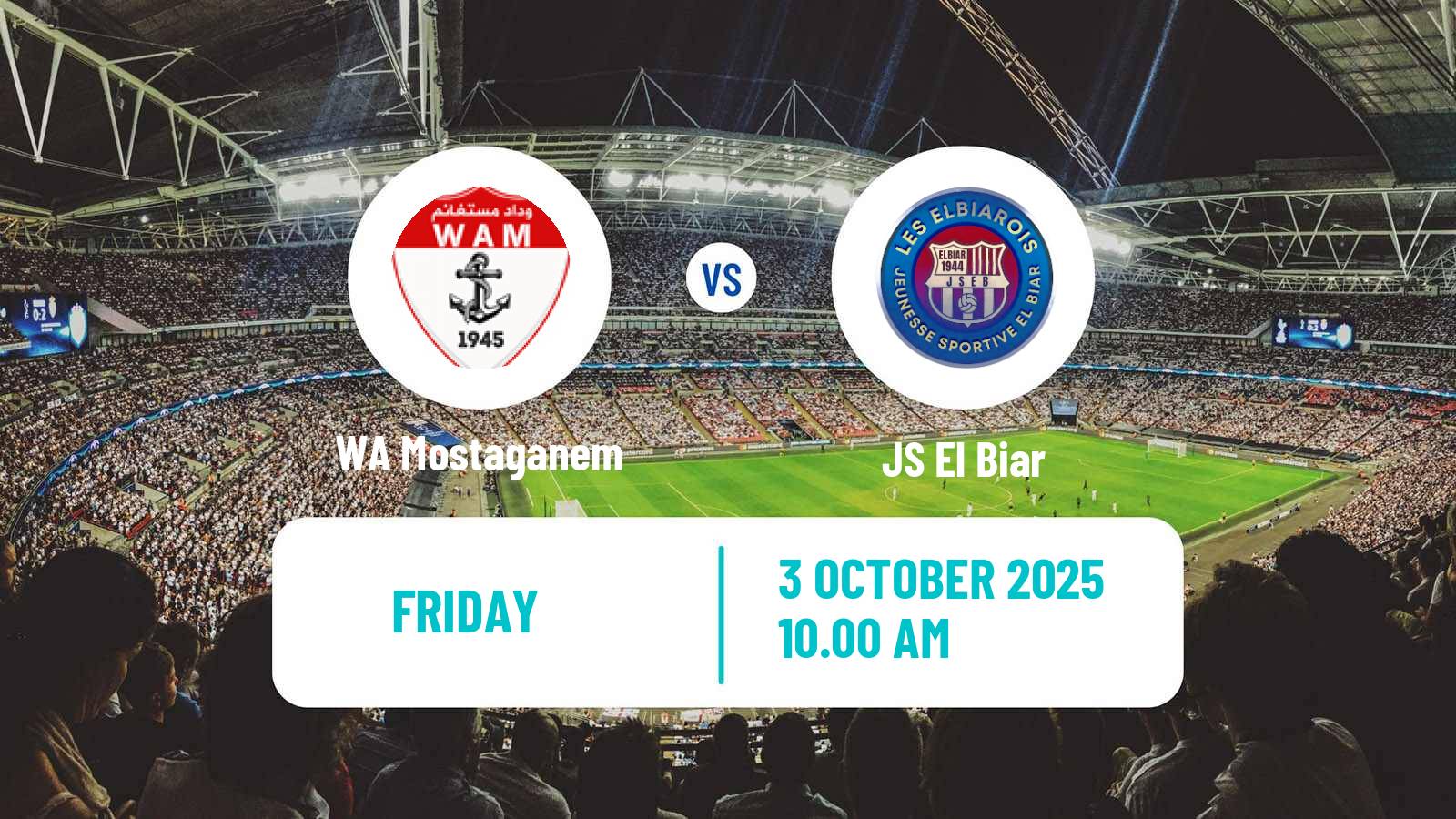Soccer Algerian Ligue 2 WA Mostaganem - El Biar