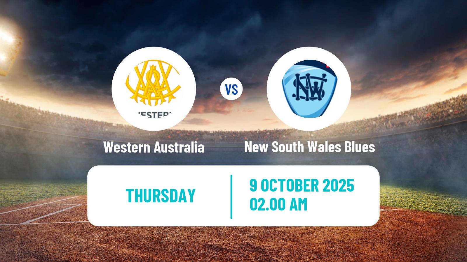 Cricket Australian One-Day Cup Western Australia - New South Wales Blues