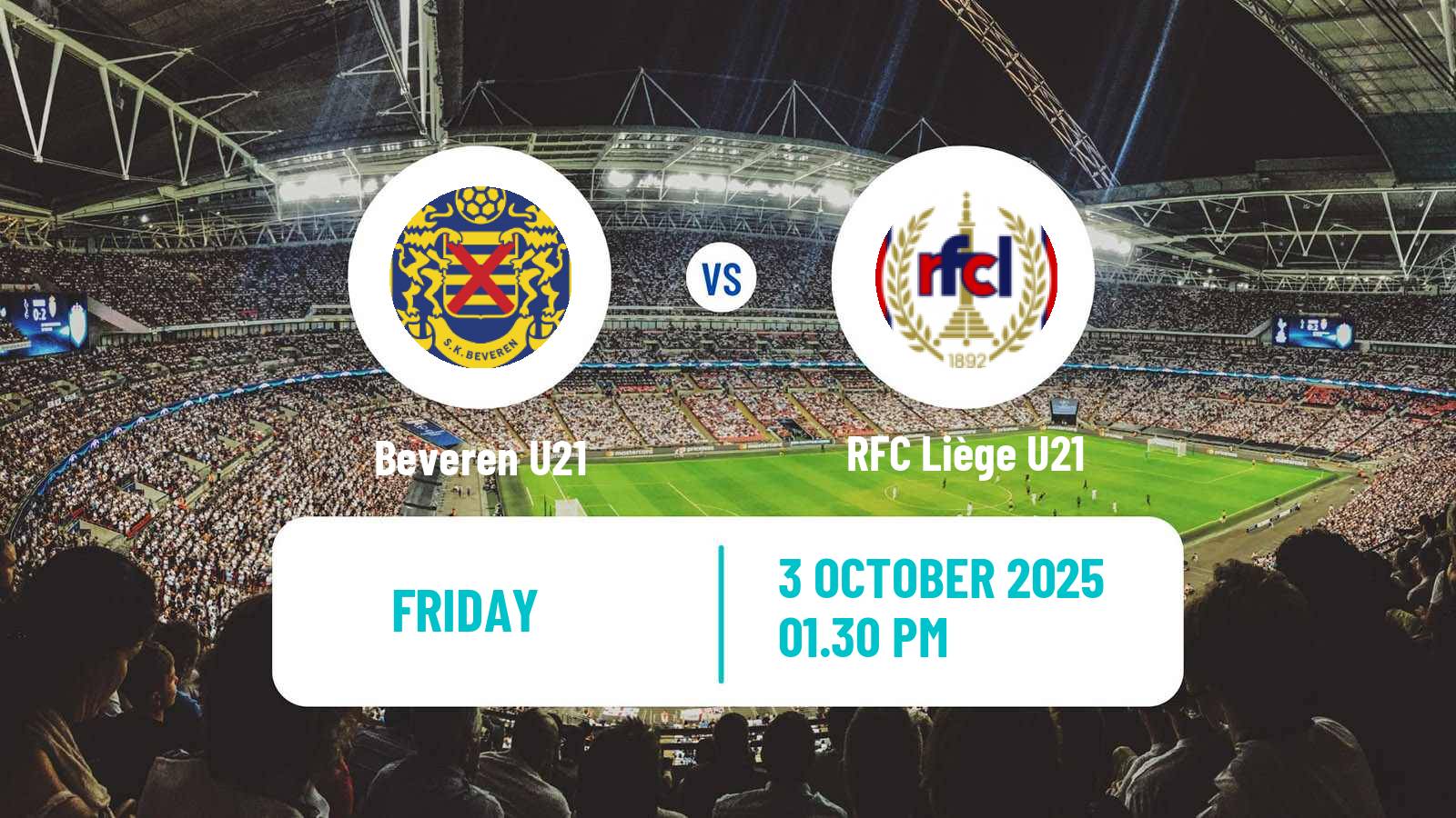 Soccer Belgian Pro League U21 Beveren U21 - RFC Liège U21