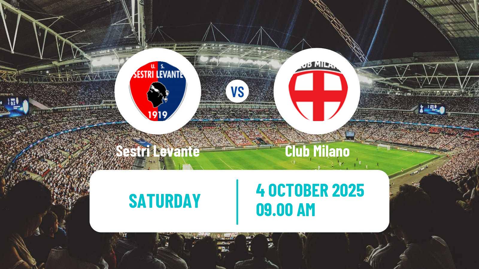 Soccer Italian Serie D - Group A Sestri Levante - Club Milano