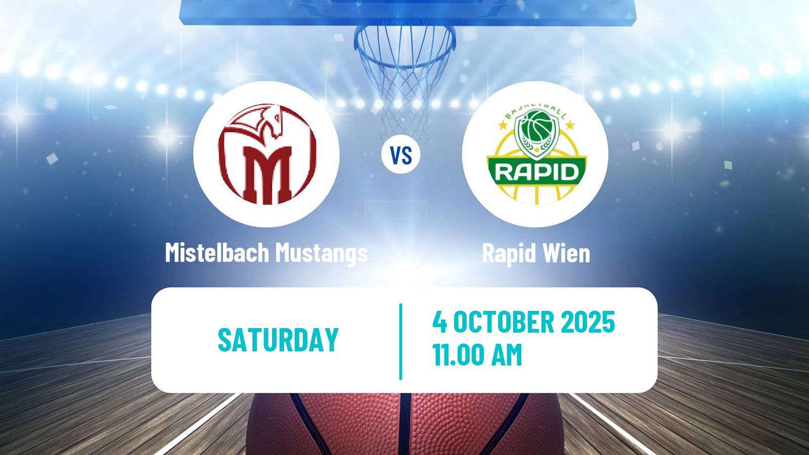 Basketball Austrian Zweite Liga Basketball Mistelbach Mustangs - Rapid Wien