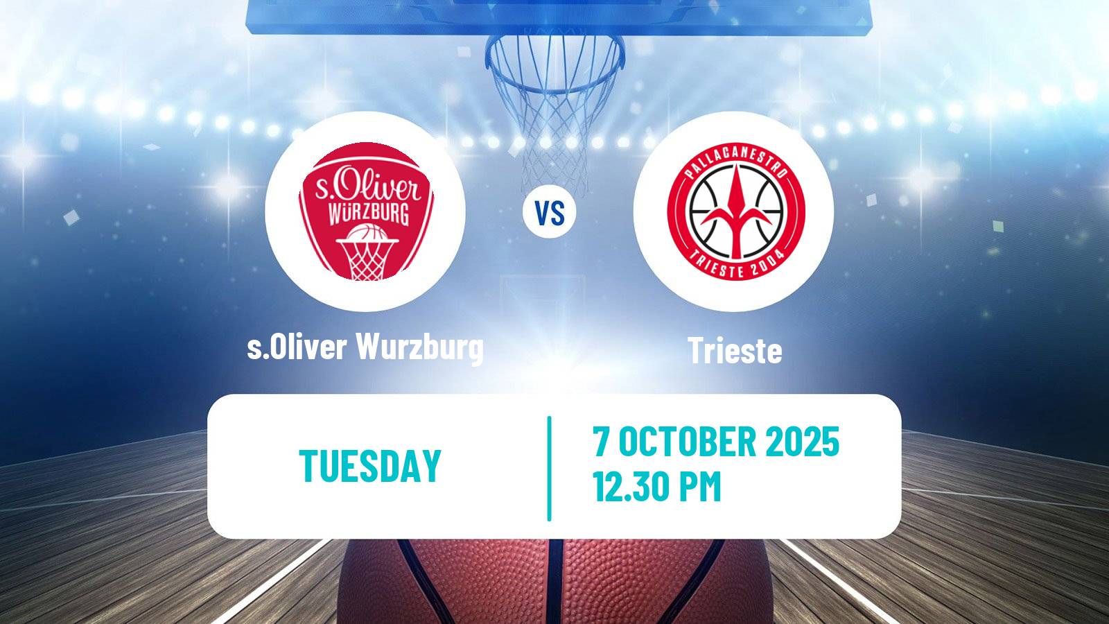 Basketball Champions League Basketball s.Oliver Wurzburg - Trieste