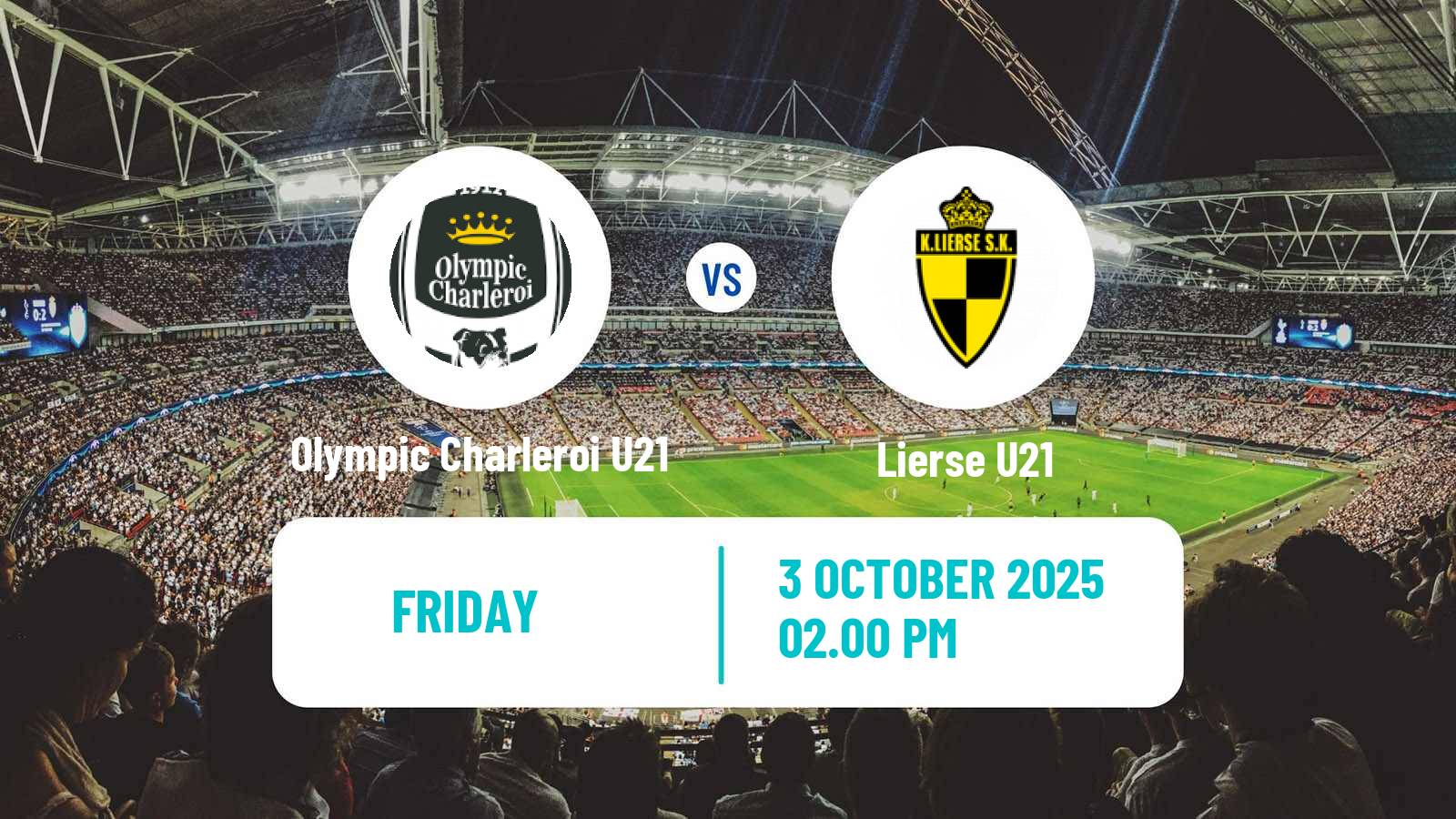 Soccer Belgian Pro League U21 Olympic Charleroi U21 - Lierse U21