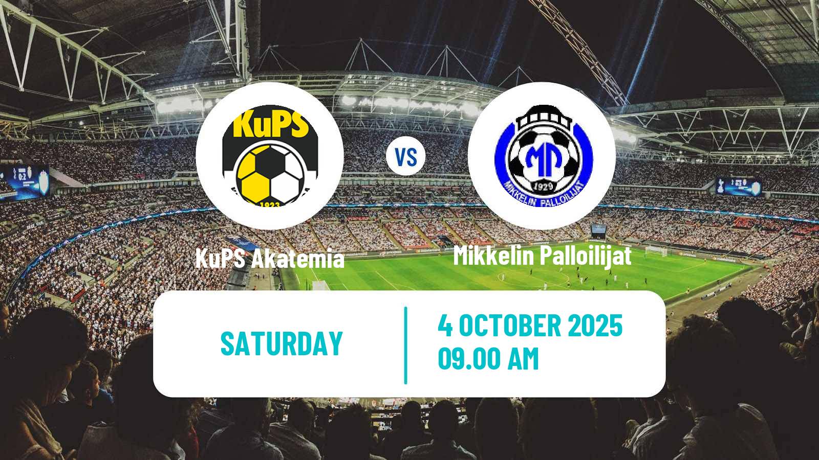 Soccer Finnish Ykkonen KuPS Akatemia - Mikkelin Palloilijat