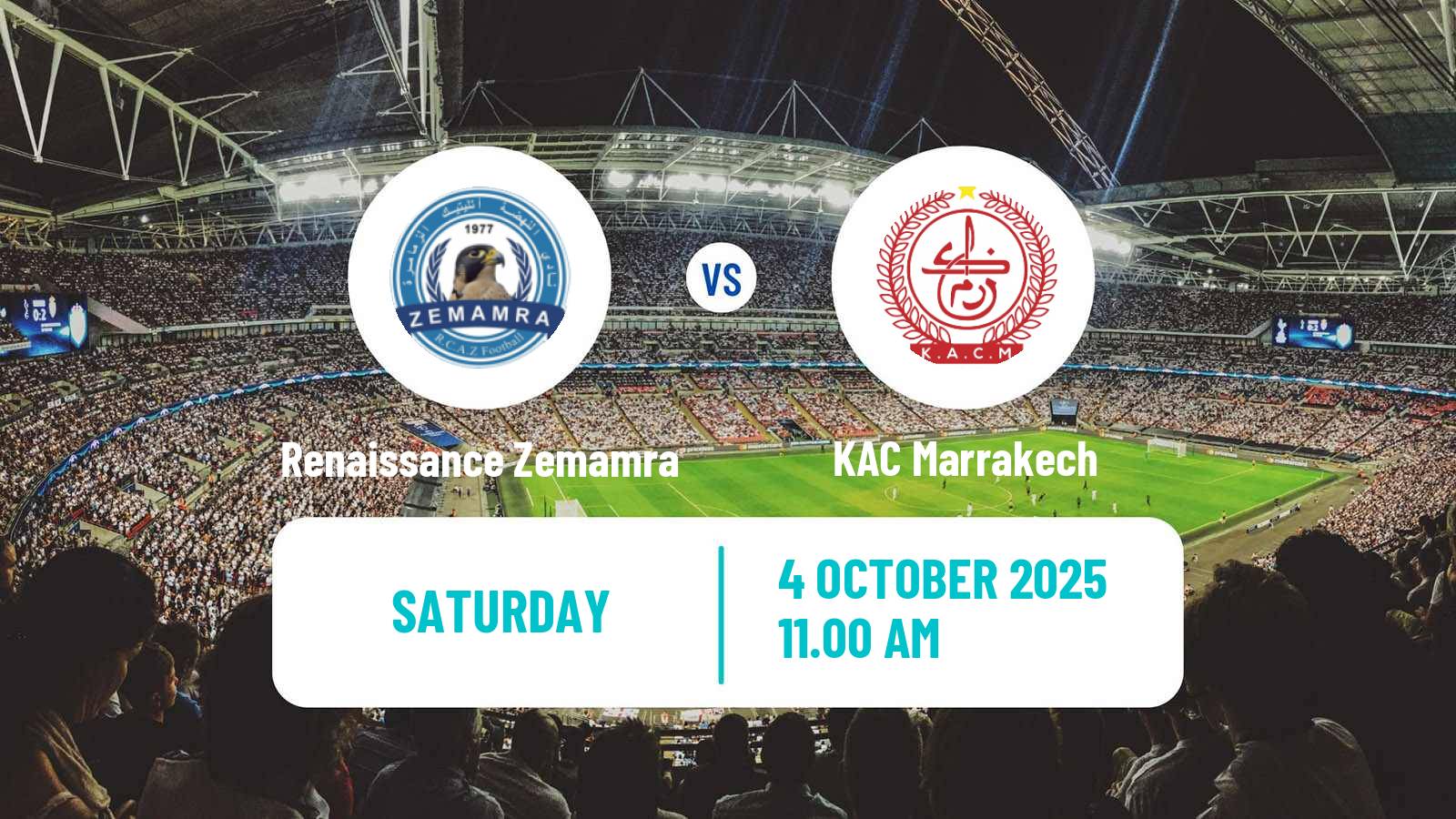 Soccer Moroccan Botola Renaissance Zemamra - KAC Marrakech