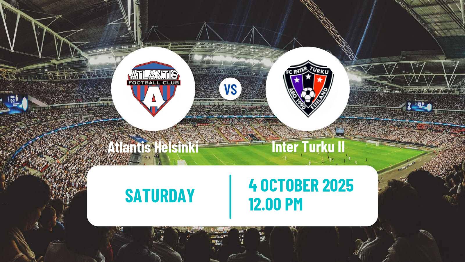 Soccer Finnish Ykkonen Atlantis Helsinki - Inter Turku II