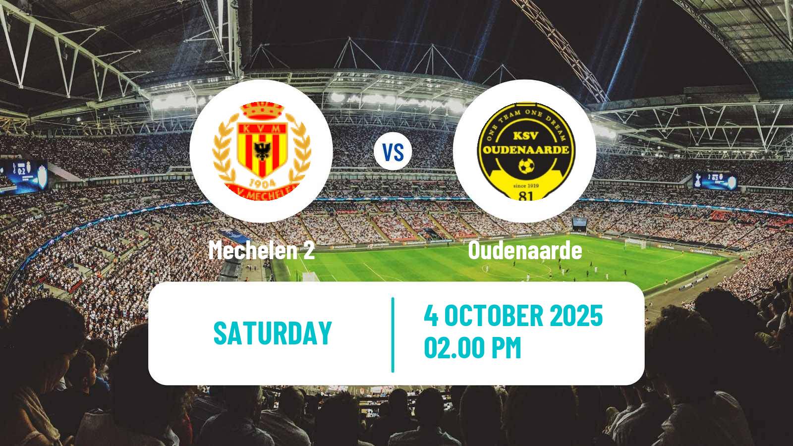 Soccer Belgian Second Amateur Division Group A Mechelen 2 - Oudenaarde