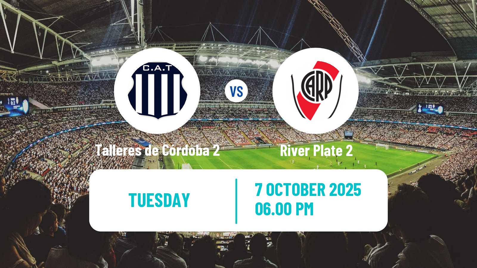 Soccer Argentinian Reserve League Talleres de Córdoba 2 - River Plate 2