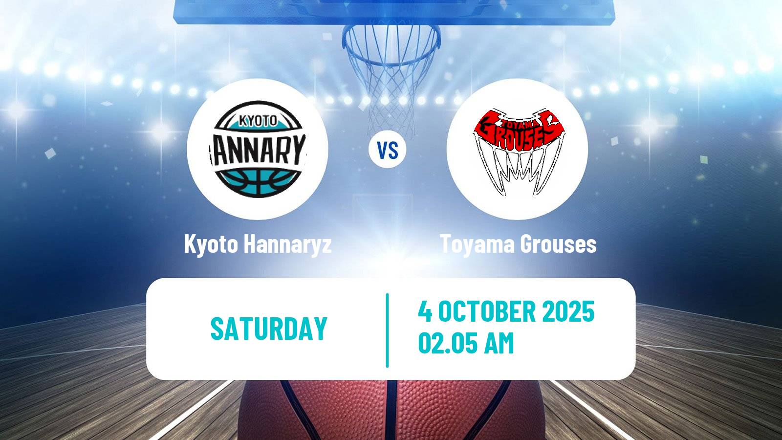 Basketball BJ League Kyoto Hannaryz - Toyama Grouses