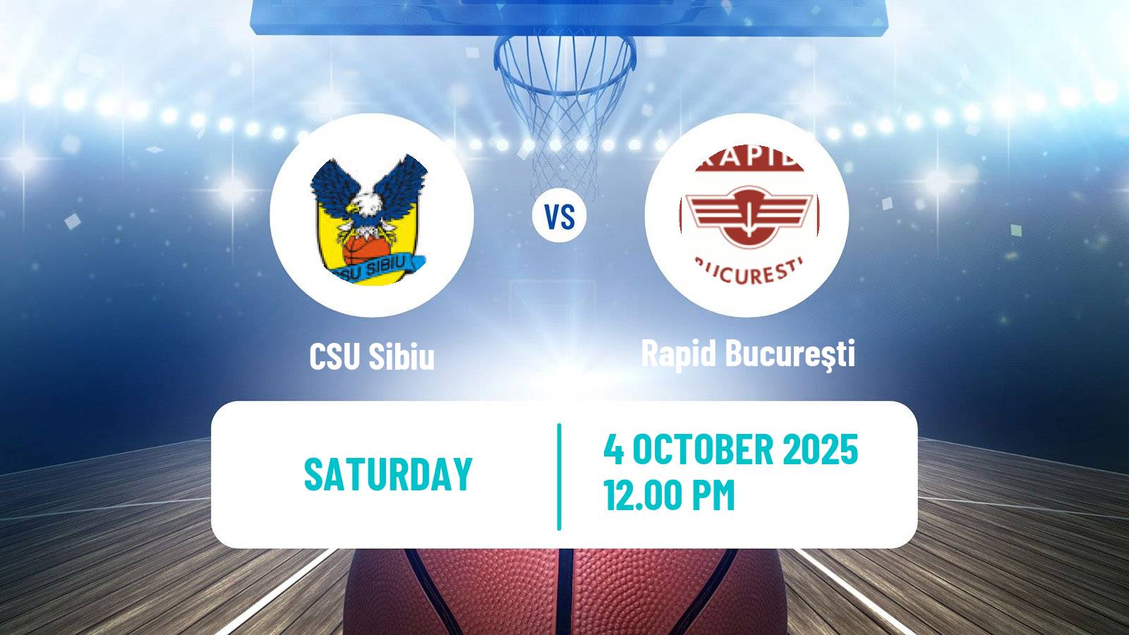 Basketball Romanian Divizia A Basketball CSU Sibiu - Rapid Bucureşti