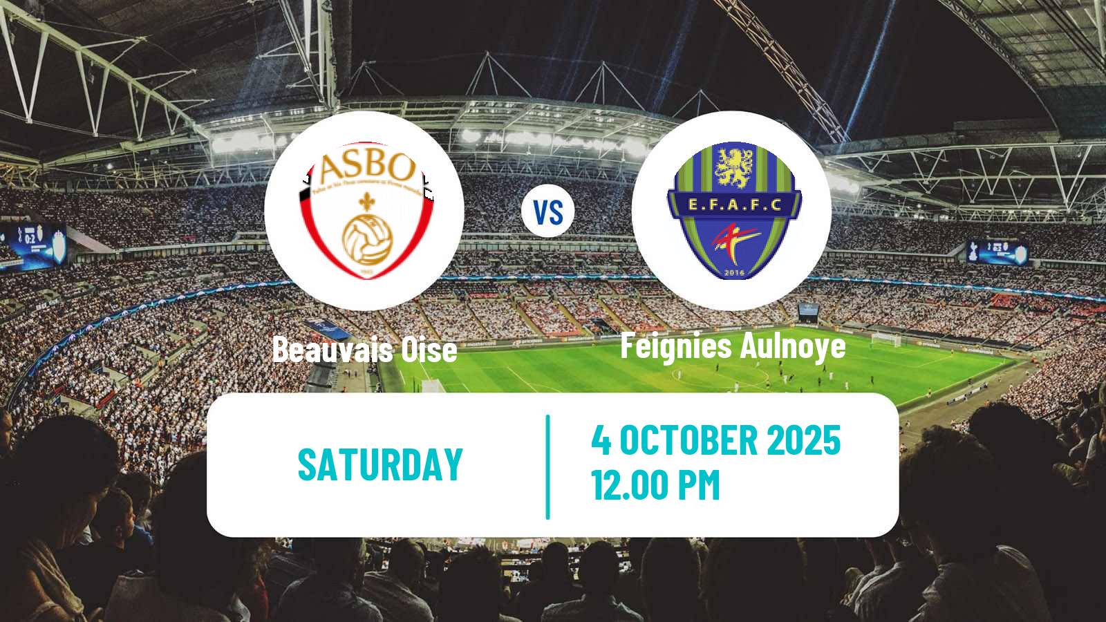 Soccer French National 2 - Group B Beauvais Oise - Feignies Aulnoye