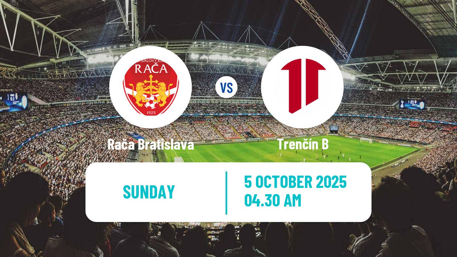 Soccer Slovak 3 Liga West Rača Bratislava - Trenčín B